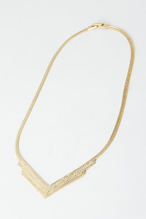 V Shaped Flat Chain Simple Necklace 5EAG1